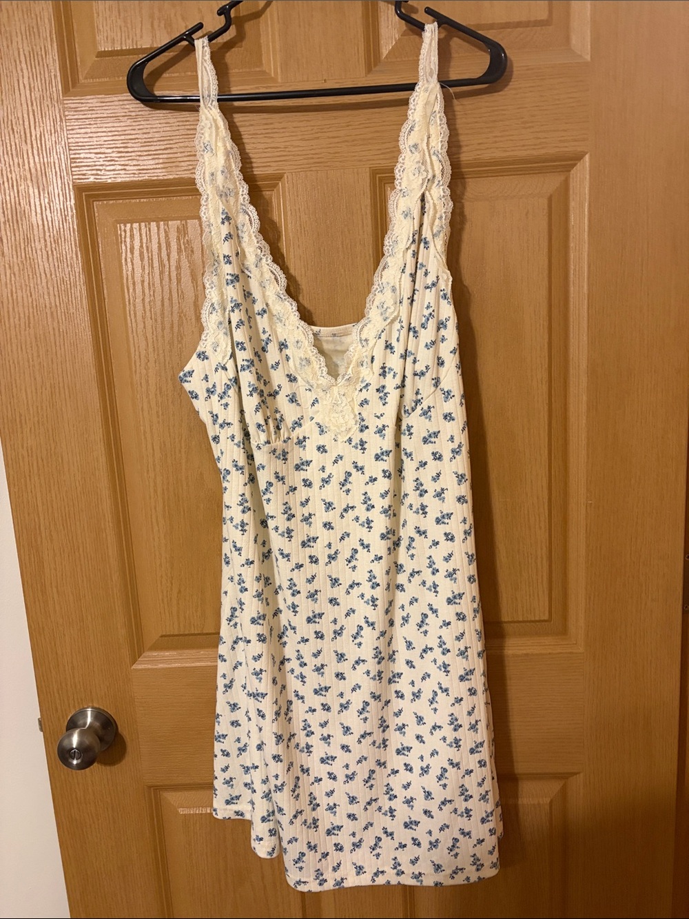 Cream Floral Lace-Trim Dress